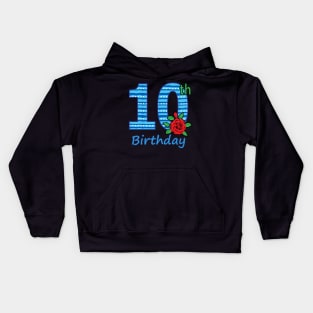 10th Floral - 10th Birthday - Flower - Floral - Birthday Party gift T-Shirt Kids Hoodie